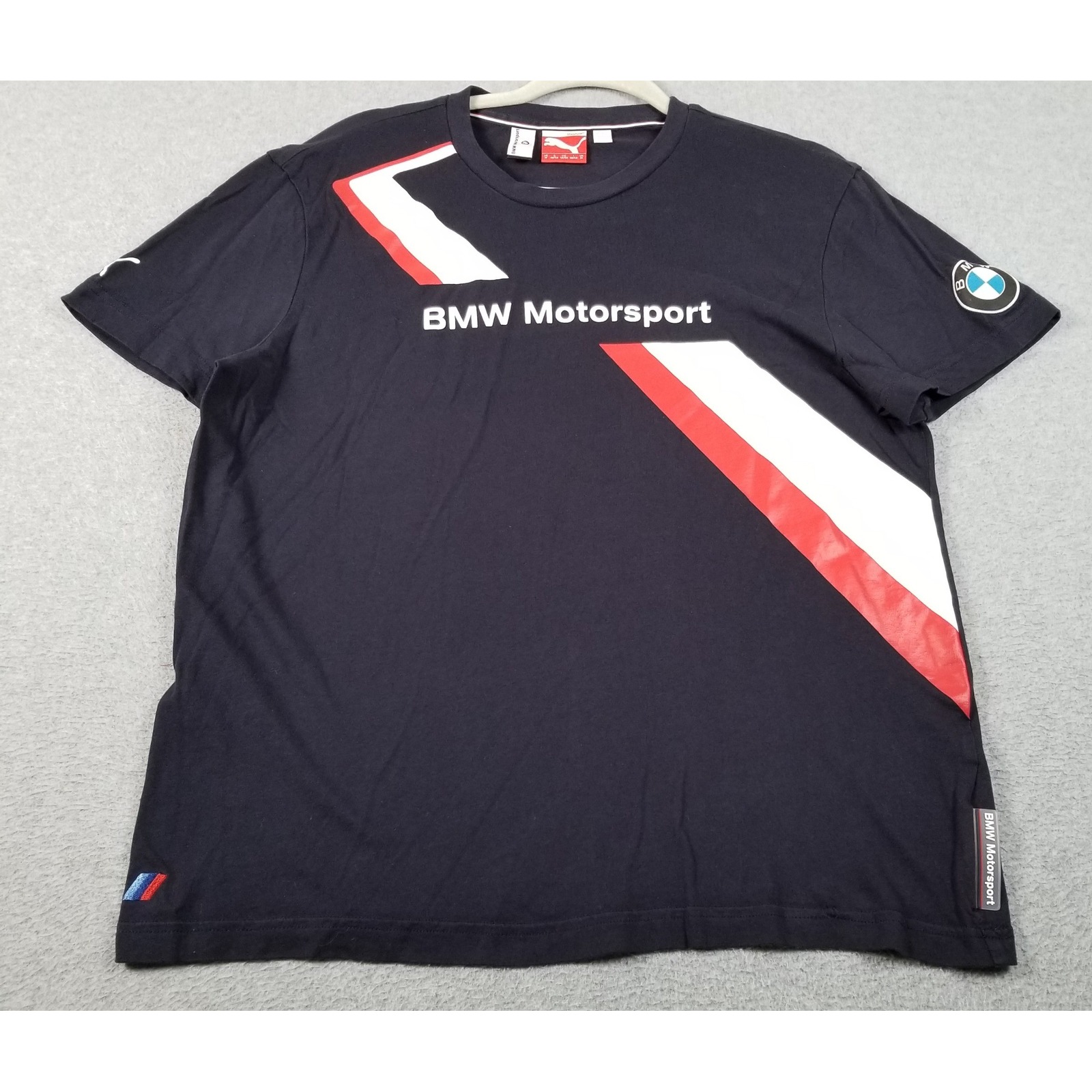 Puma Bmw Motorsport T-Shirt Mens Medium M Blue Graphic Logo Short Sleeve Racing
